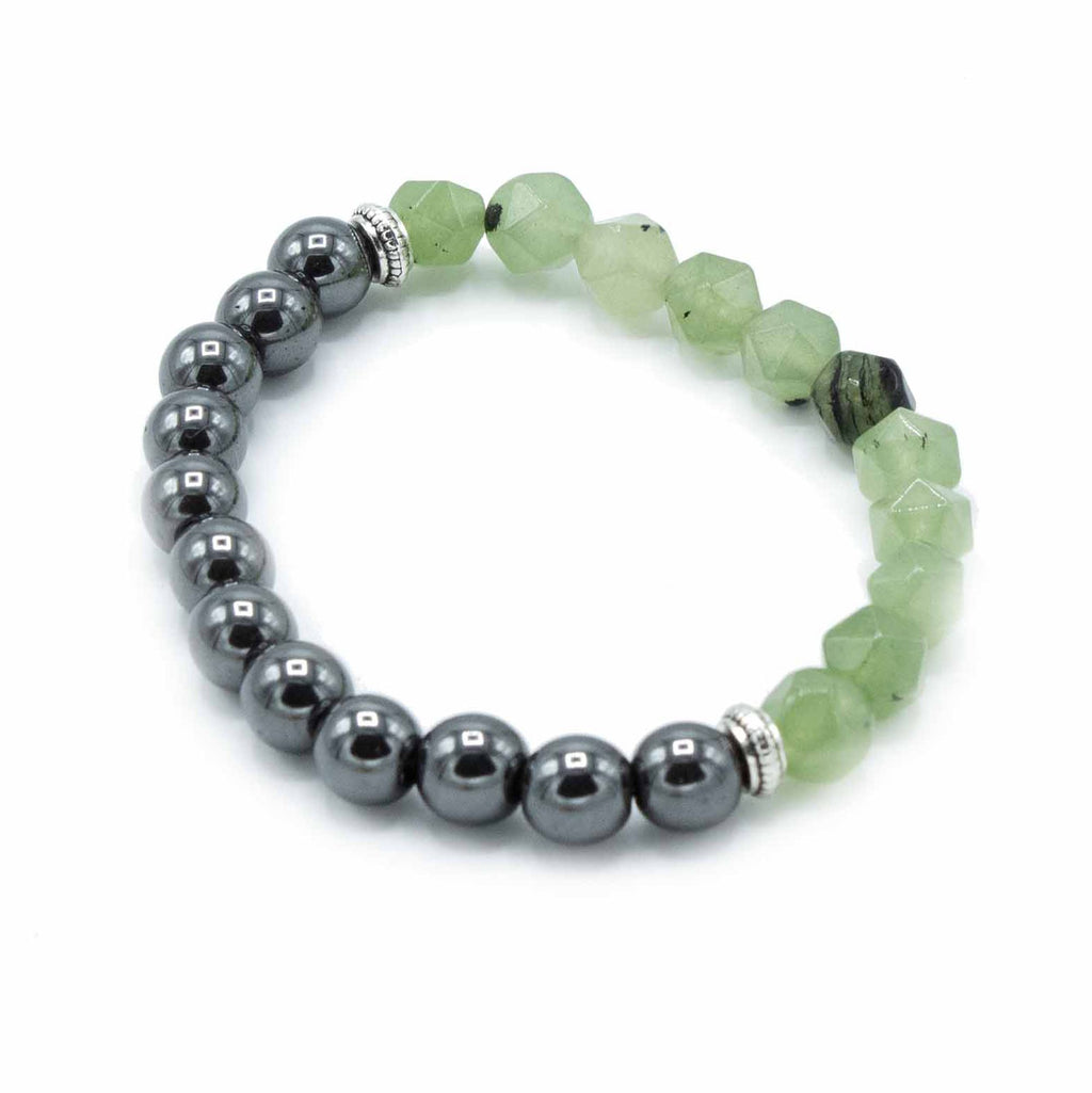 Bracciale con Gemme Sfaccettate - Giada Magnetica