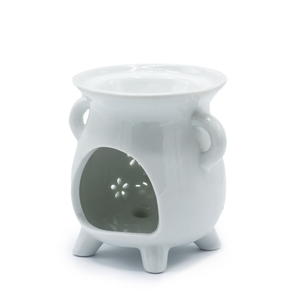 Bruciaessenze Bianco con Gufo