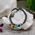 Bracciale Magnetico in Pietra Preziosa - Howlite Bianca Chakra